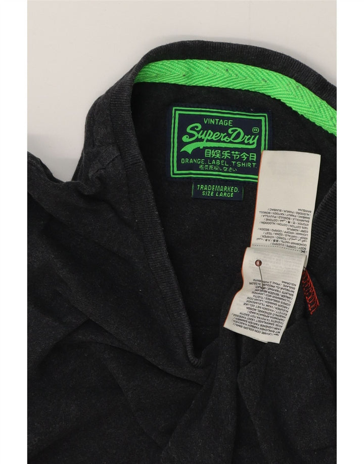 Camiseta feminina SUPERDRY UK 16 grande algodão cinza