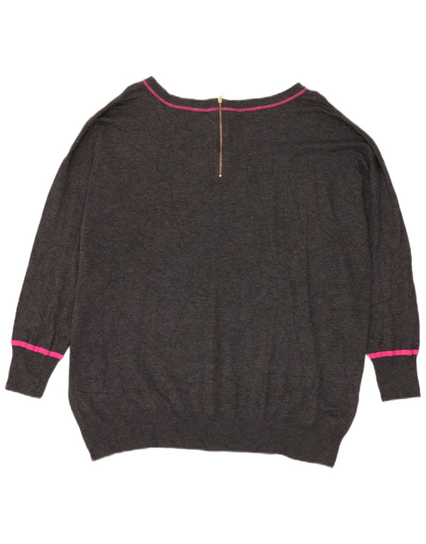 Suéter feminino Marks & Spencer com gola canoa grande Reino Unido 20 2XL cinza