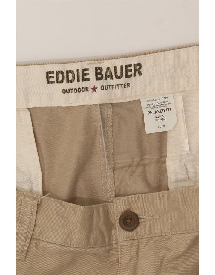 EDDIE BAUER Mens Pegged Relaxed Fit Chino Trousers W40 L30 Beige Cotton Vintage Eddie Bauer and Second-Hand Eddie Bauer from Messina Hembry 