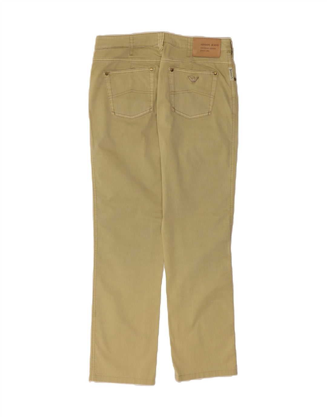ARMANI JEANS Womens Straight Casual Trousers W29 L28 Green Cotton Vintage Armani Jeans and Second-Hand Armani Jeans from Messina Hembry 
