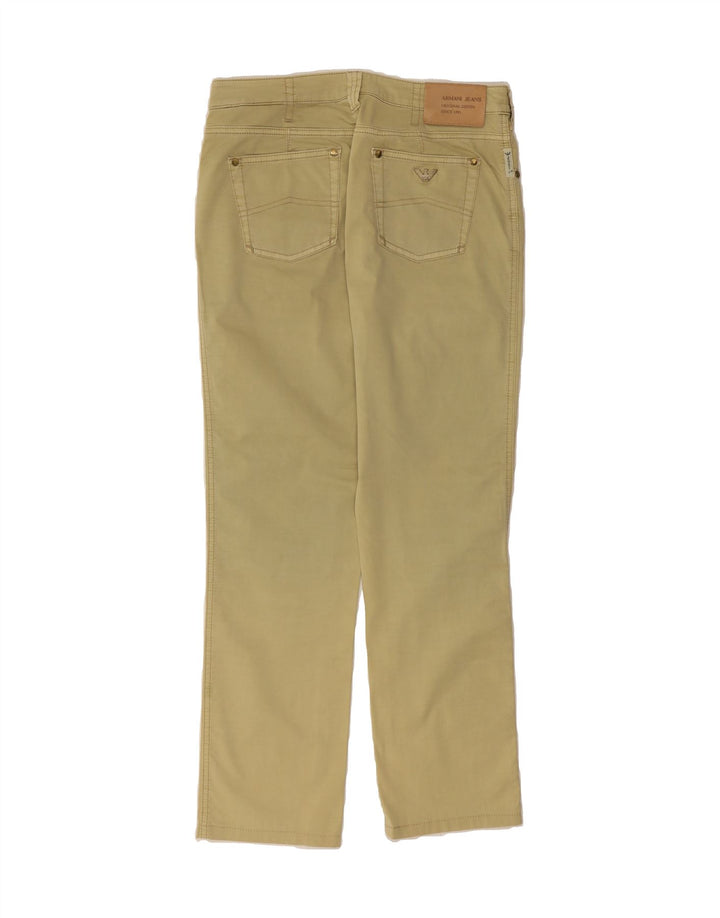 ARMANI JEANS Womens Straight Casual Trousers W29 L28 Green Cotton Vintage Armani Jeans and Second-Hand Armani Jeans from Messina Hembry 