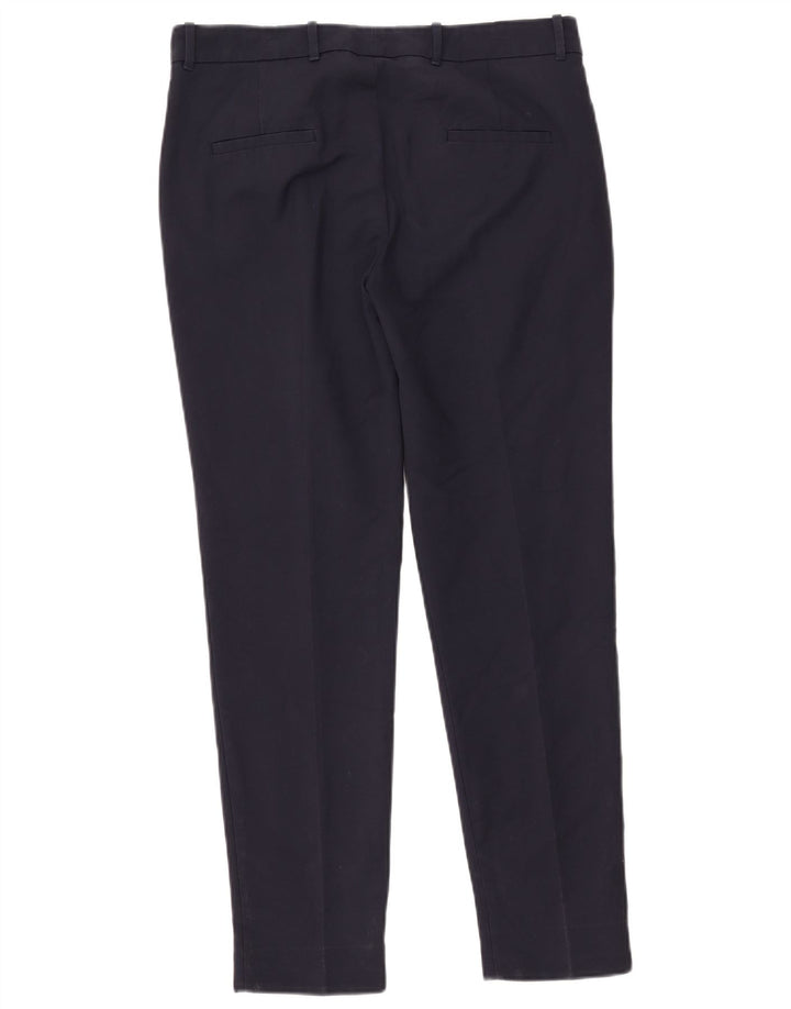 Calça feminina Zara Slim Suit grande W33 L30 azul marinho