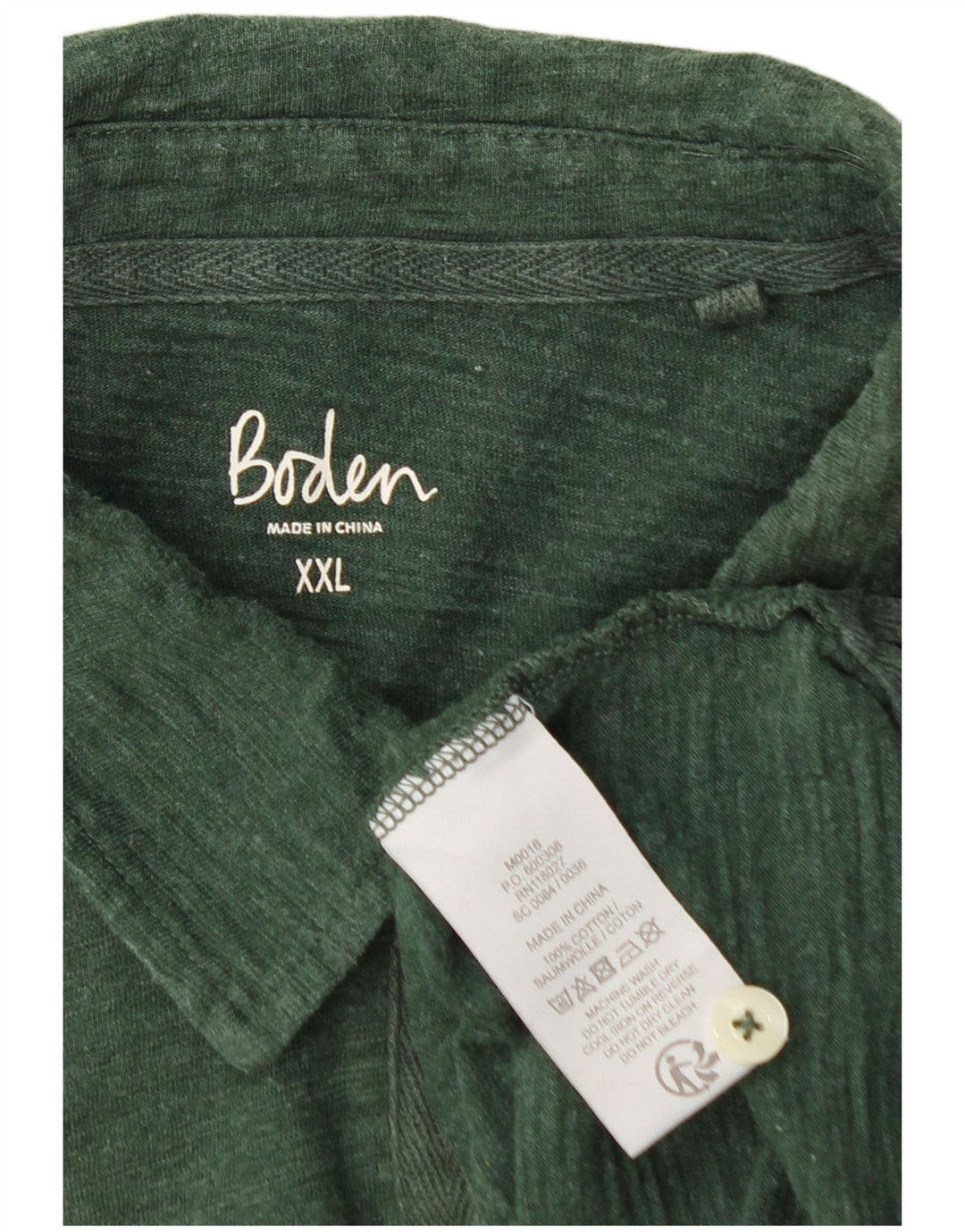 Camisa polo masculina de manga comprida BODEN 2XL algodão verde