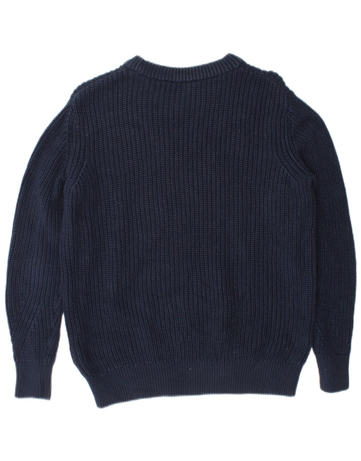 Suéter masculino Marks & Spencer com gola canoa pequeno algodão azul marinho