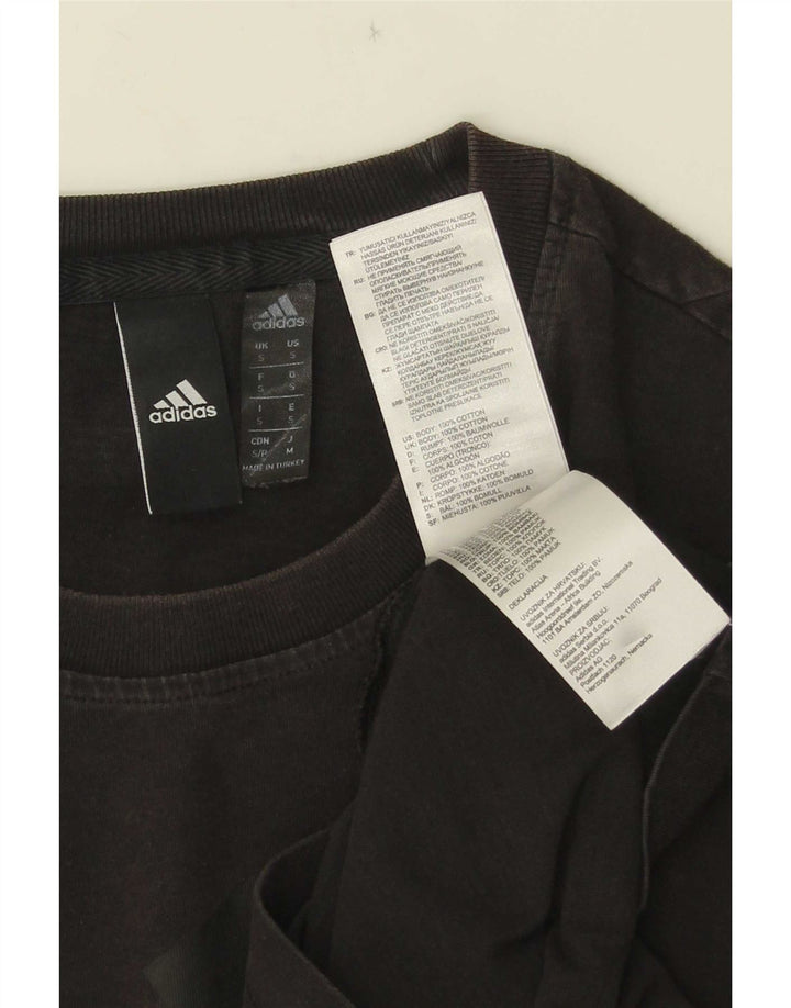 Adidas Mens Graphic T-Shirt Top Pequeno Algodão Preto