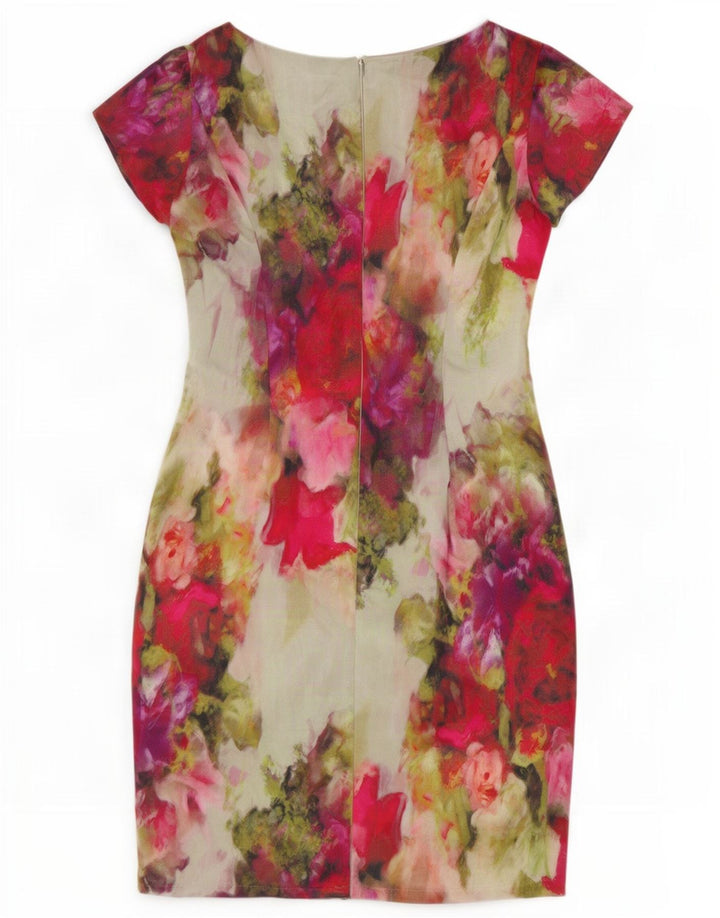 L.K. Vestido bainha feminino Bennett Reino Unido 12 seda floral multicolorida média