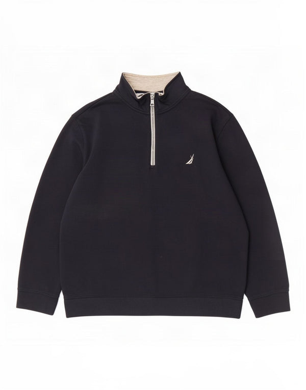 Suéter masculino Nautica com zíper e gola XL azul marinho