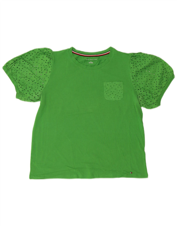 Camiseta feminina TOMMY HILFIGER UK 16 grande verde