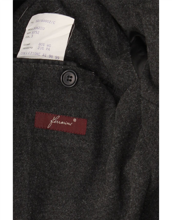 Casaco masculino VINTAGE com peito duplo IT 50 grande lã azul marinho