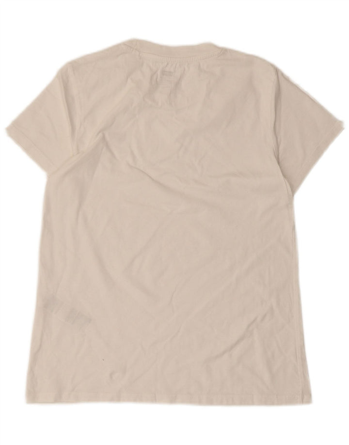 Camiseta feminina LEVI'S UK 10 pequena algodão branco