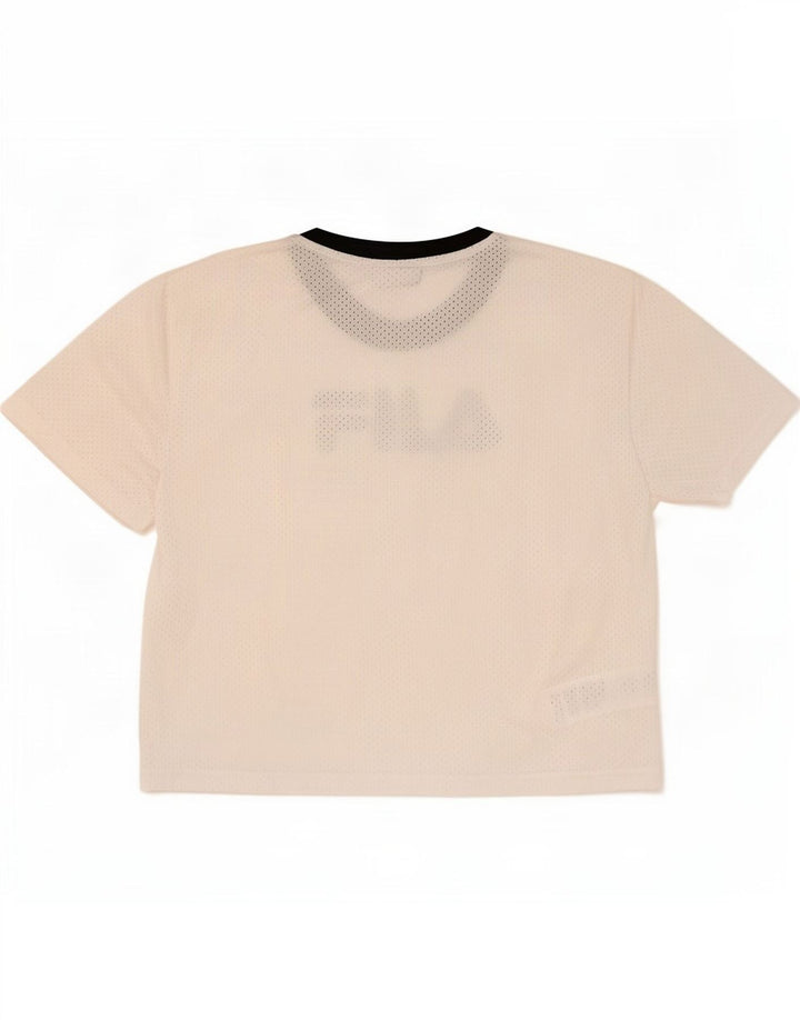 Fila Womens Graphic T-Shirt Top UK 16 Grande Poliéster Branco