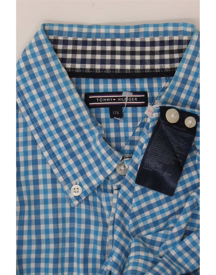 Camisa masculina Tommy Hilfiger 15-16 anos algodão guingão azul