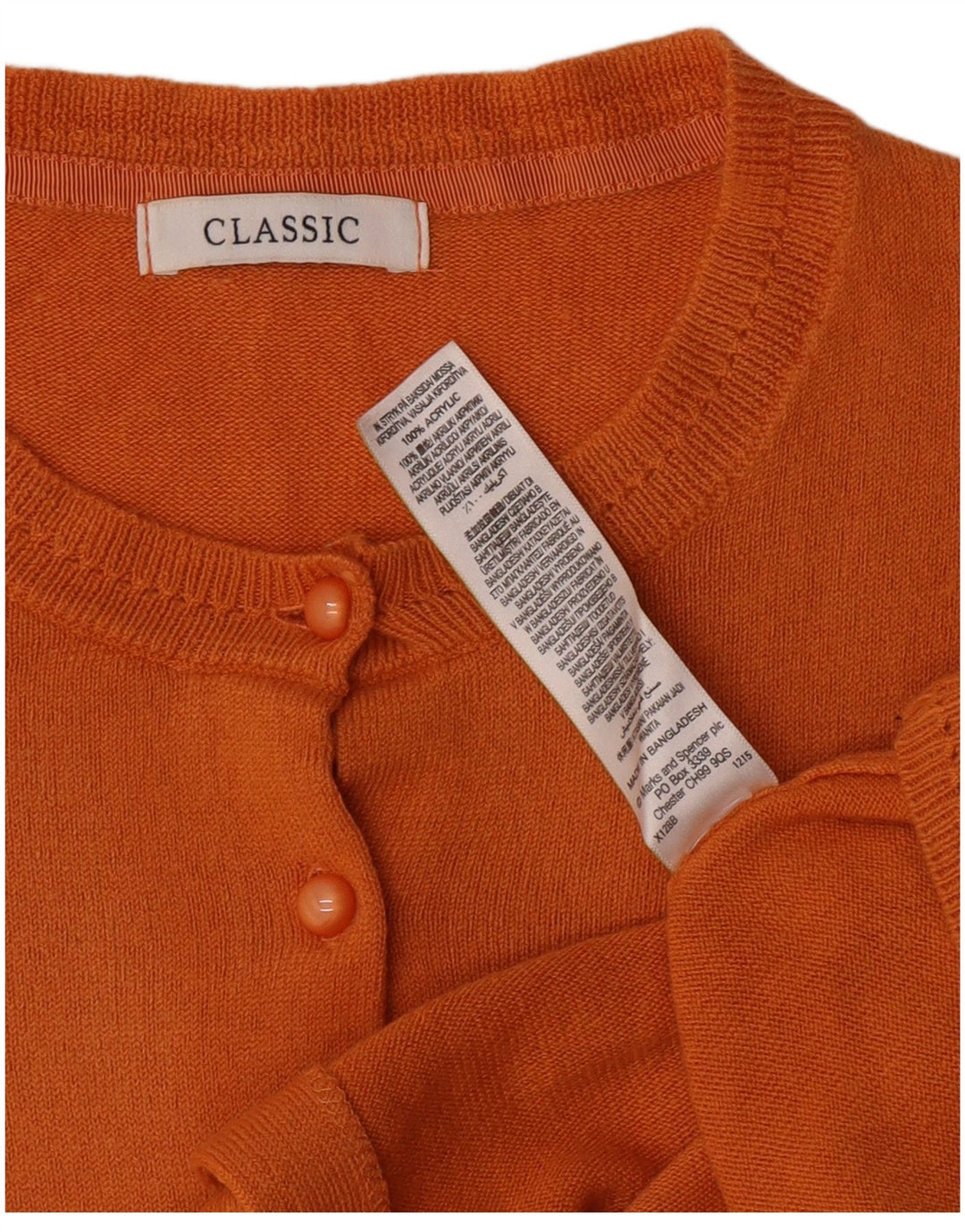 Suéter cardigã feminino grande Marks & Spencer Reino Unido 16 grande laranja