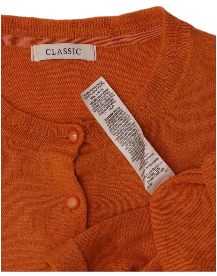 Suéter cardigã feminino grande Marks & Spencer Reino Unido 16 grande laranja