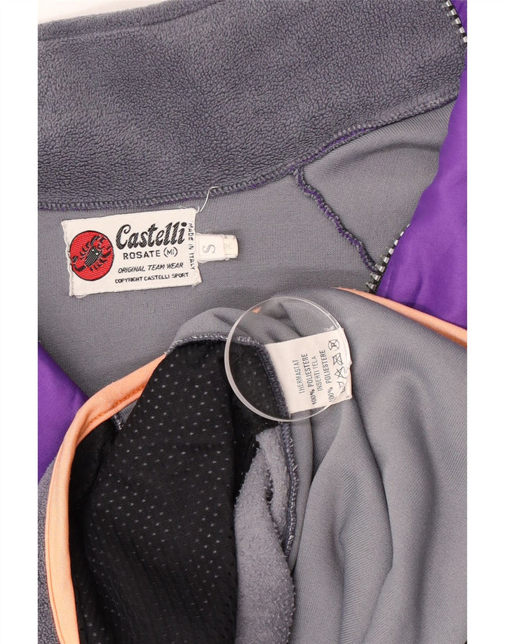 Jaqueta masculina Castelli de poliéster roxo pequeno Colourblock