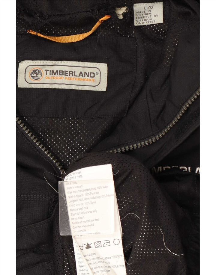 Jaqueta de chuva masculina com capuz Timberland UK 40 grande nylon preto