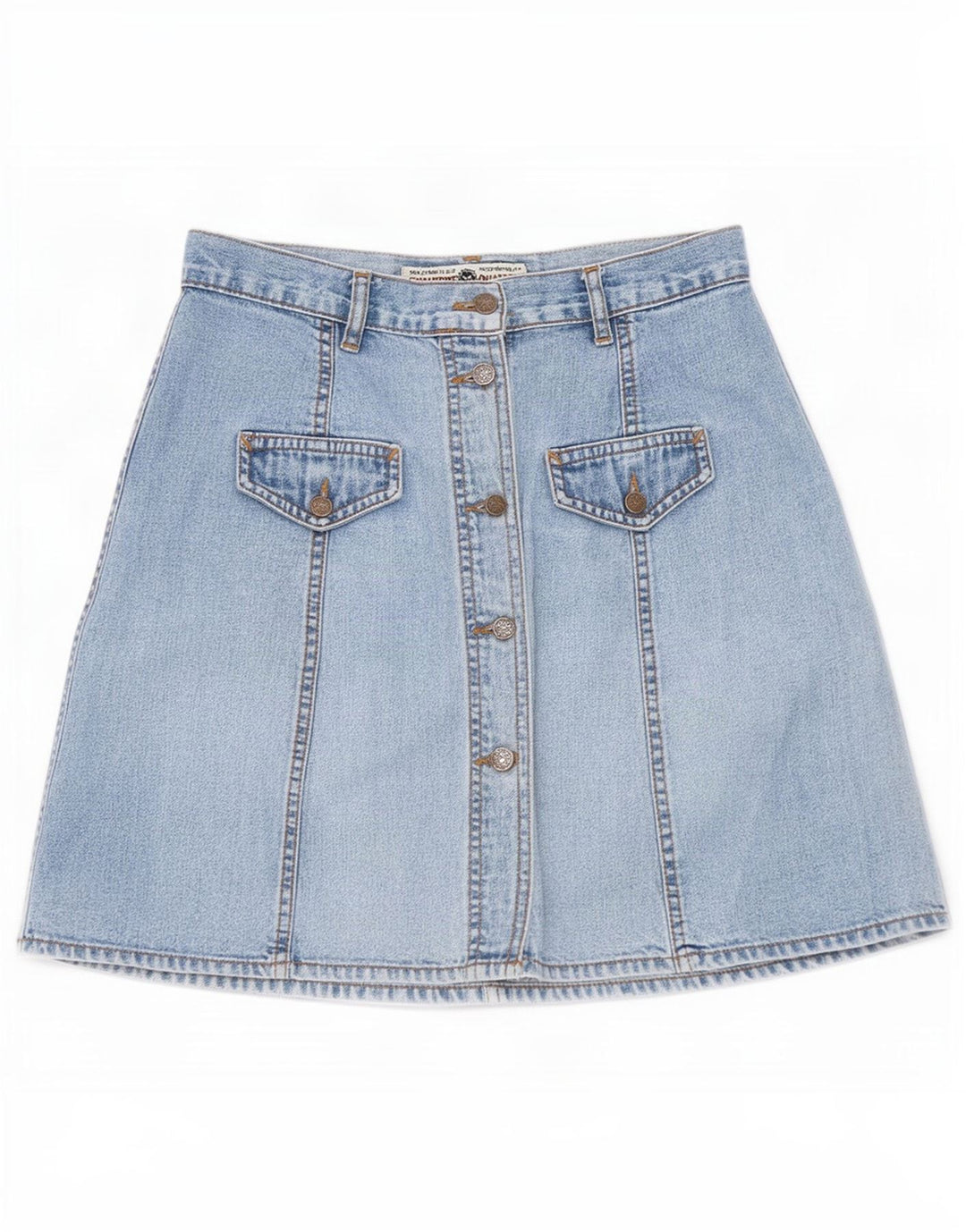 Saia jeans feminina vintage W28 azul médio
