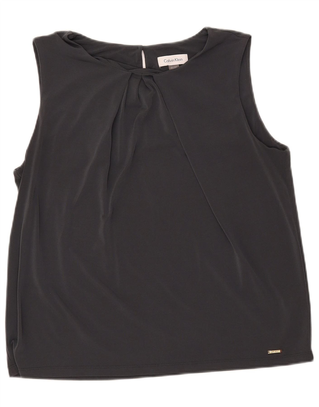 Blusa feminina Calvin Klein sem mangas crop top UK 18 XL cinza poliéster