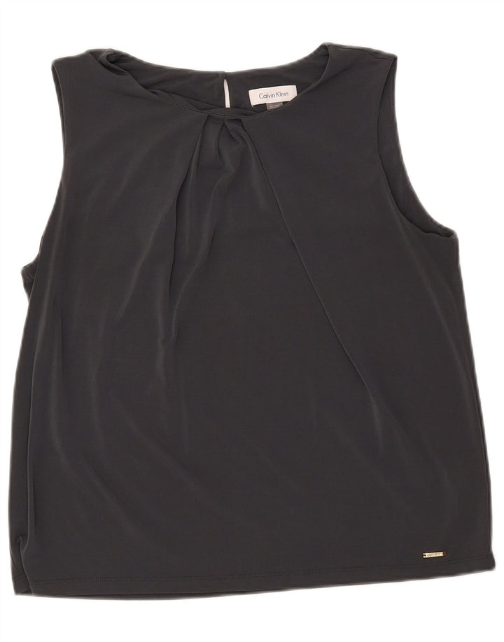 Blusa feminina Calvin Klein sem mangas crop top UK 18 XL cinza poliéster