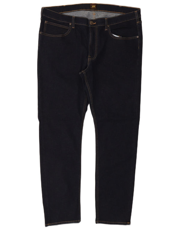 Lee Mens Luke Slim Jeans W40 L32 Azul Marinho Algodão