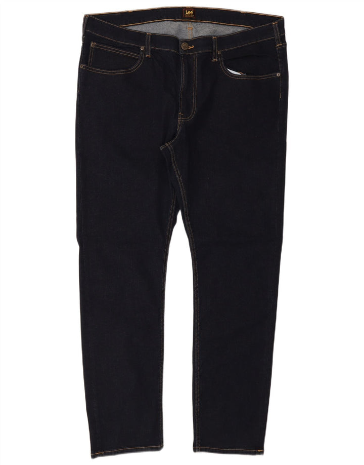Lee Mens Luke Slim Jeans W40 L32 Azul Marinho Algodão