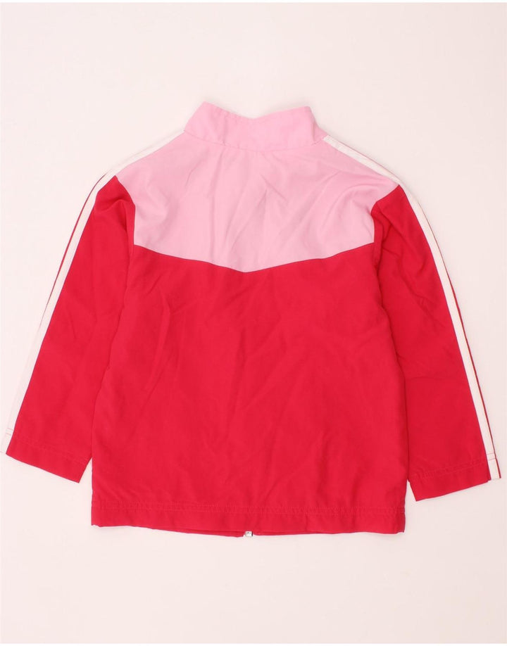 ADIDAS Baby Girls Tracksuit Top Jacket 18-24 Meses Vermelho Colorblock