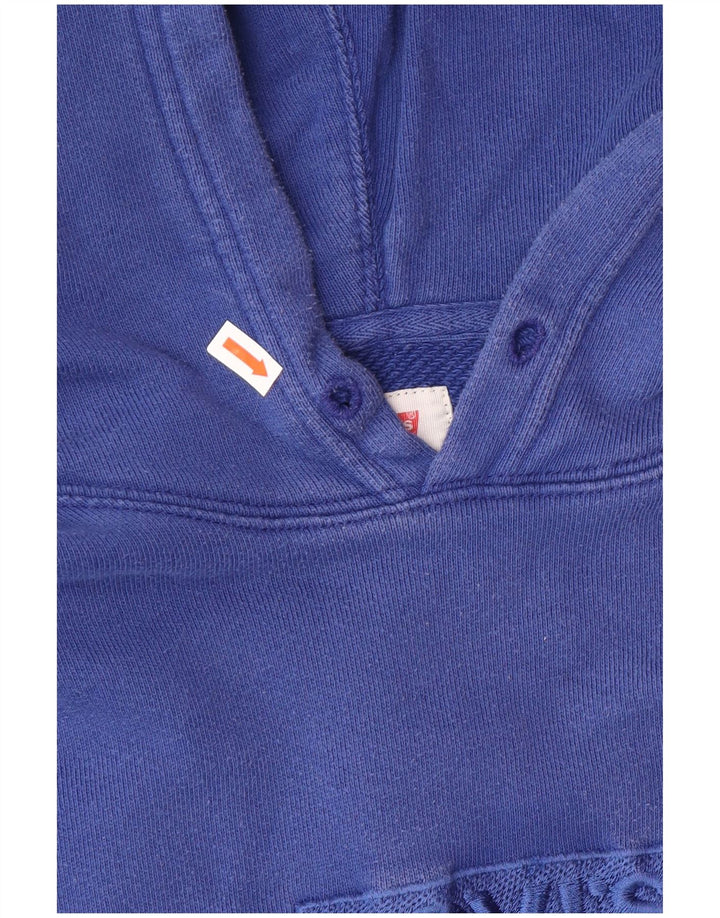 Suéter com capuz gráfico masculino Levi's médio azul algodão