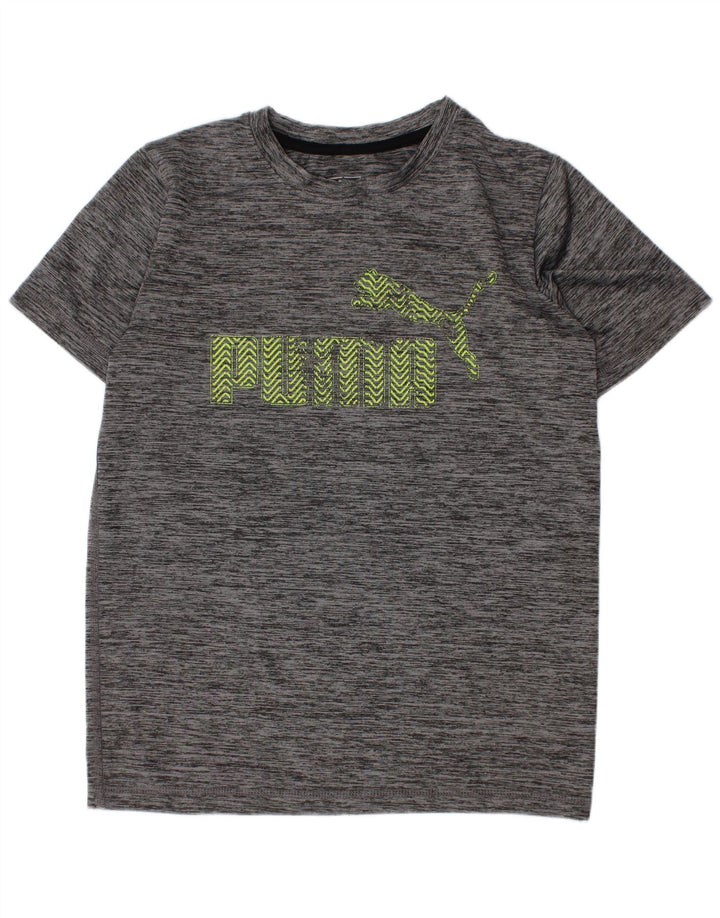 Camiseta Puma Meninos Graphic 7-8 Anos Pequeno Poliéster Cinza Manchado
