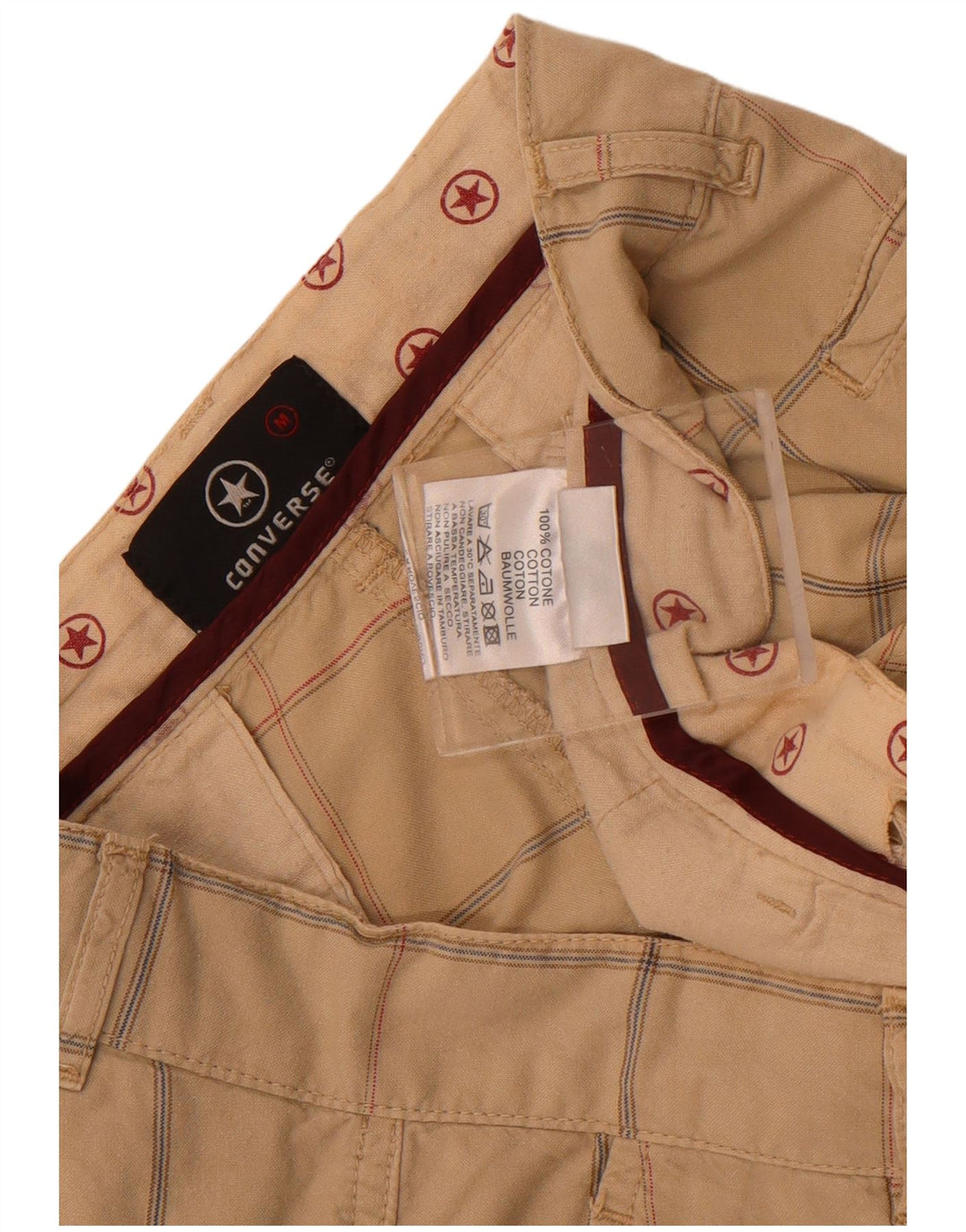 Shorts Chino Masculino Converse Médio W32 Algodão Xadrez Bege