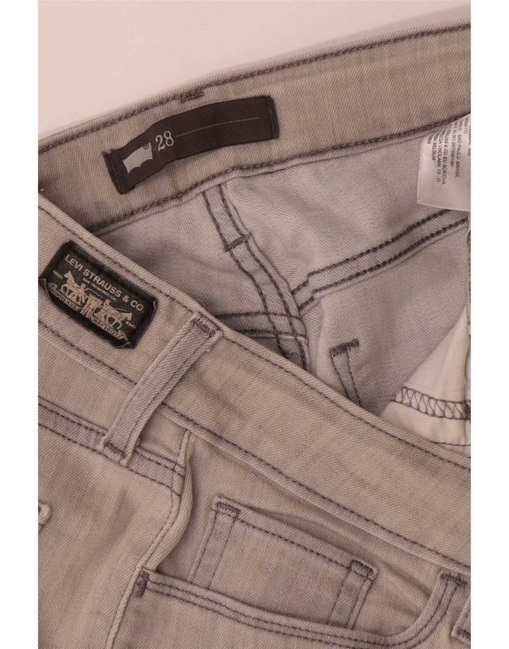 Jeans recortados femininos Levi's W28 L25 algodão cinza