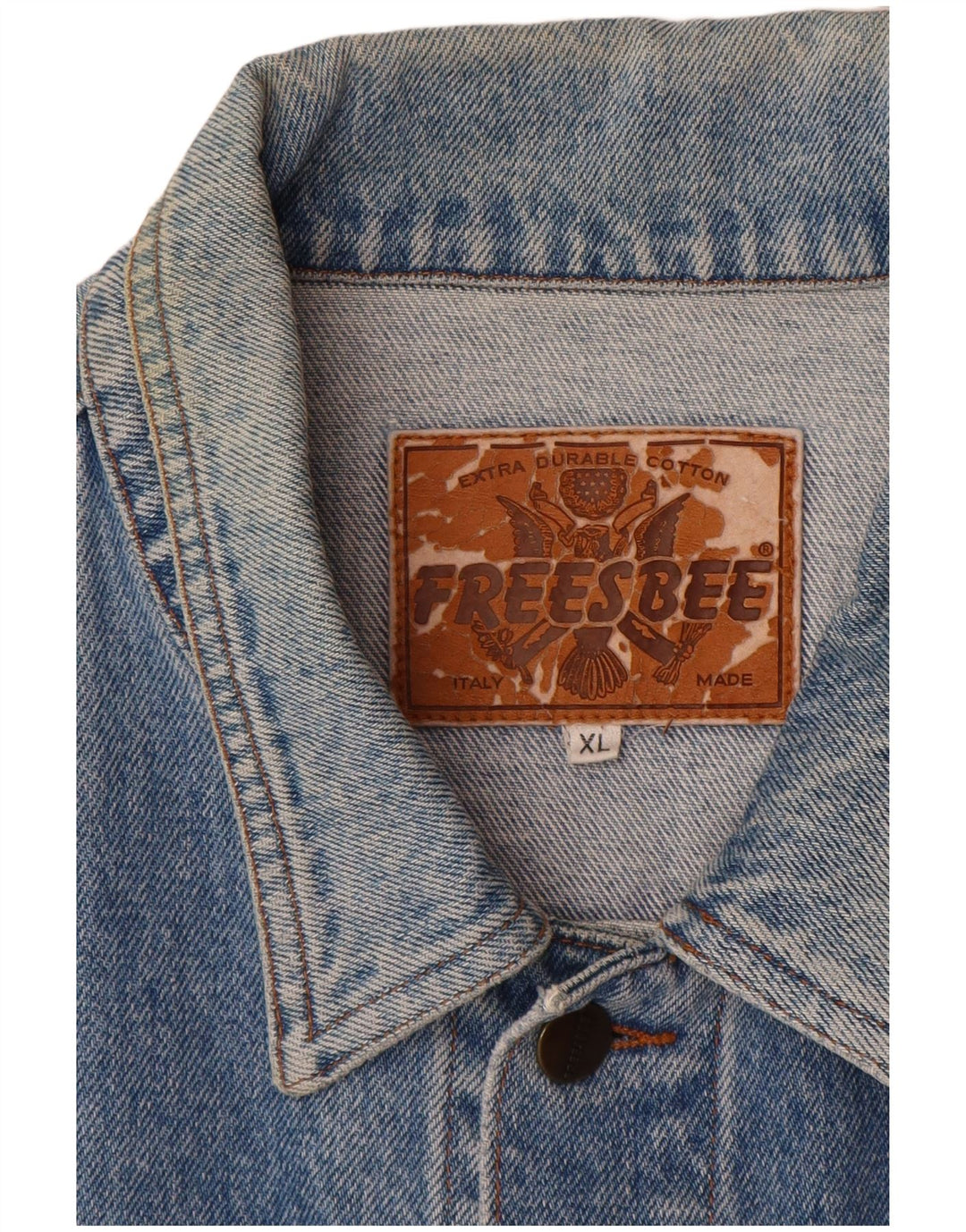 Jaqueta jeans masculina vintage UK 42 XL algodão azul