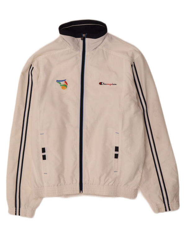 Champion Mens Treino Top Jaqueta Médio Poliéster Branco