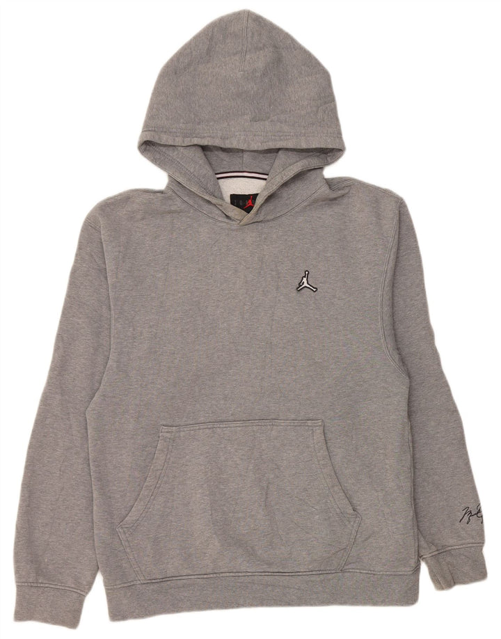 Jordan Mens Air Hoodie Jumper Pequeno Algodão Cinza