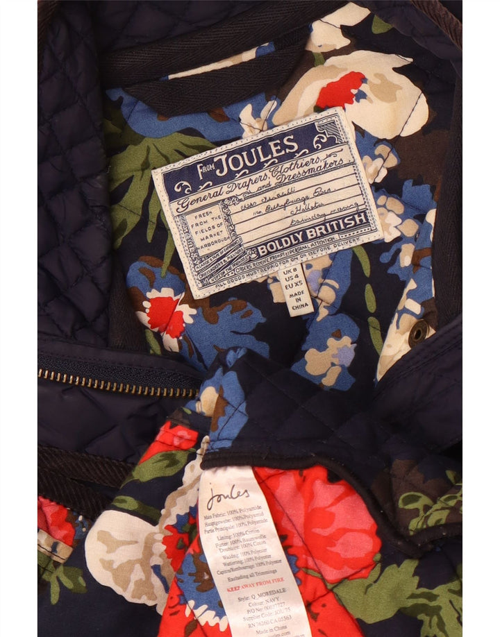 Jaqueta acolchoada feminina Joules UK 8 pequena poliamida azul marinho