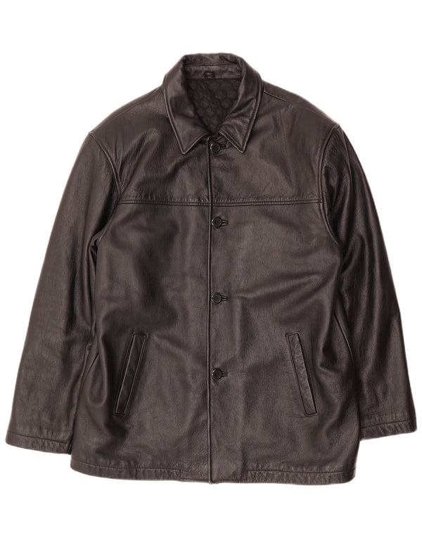 Jaqueta de couro masculina VINTAGE UK 40 grande couro preto