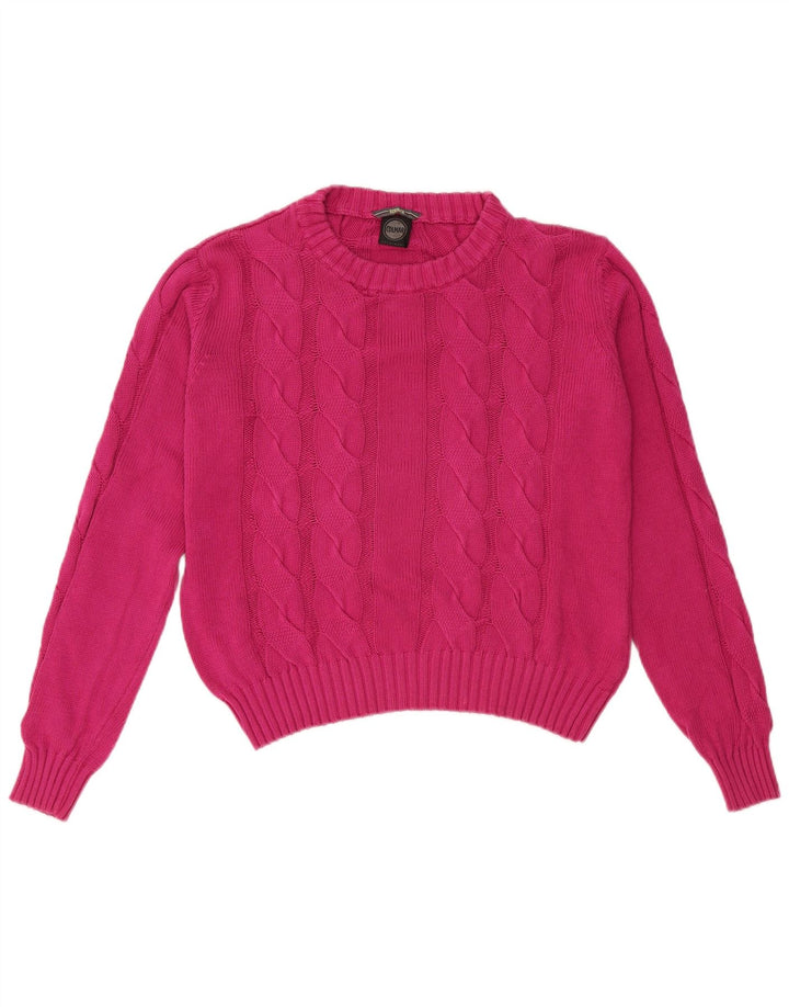 Suéter feminino COLMAR com gola redonda grande e gola redonda Reino Unido 10 pequeno rosa