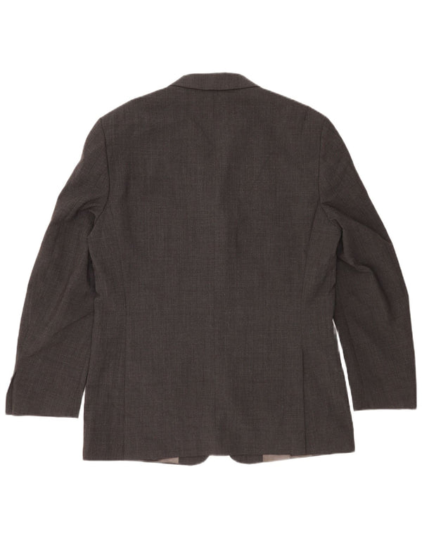 Zara Mens 3 Button Blazer Jacket UK 40 Large Grey Wool