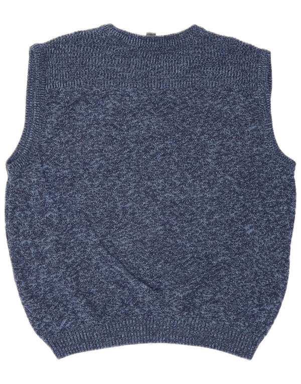 Regata masculina vintage com colete UK 44 XL algodão manchado azul