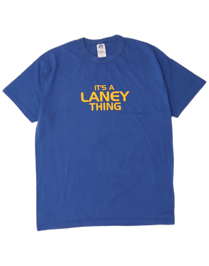 Camiseta gráfica masculina RUSSELL ATLÉTICO grande algodão azul