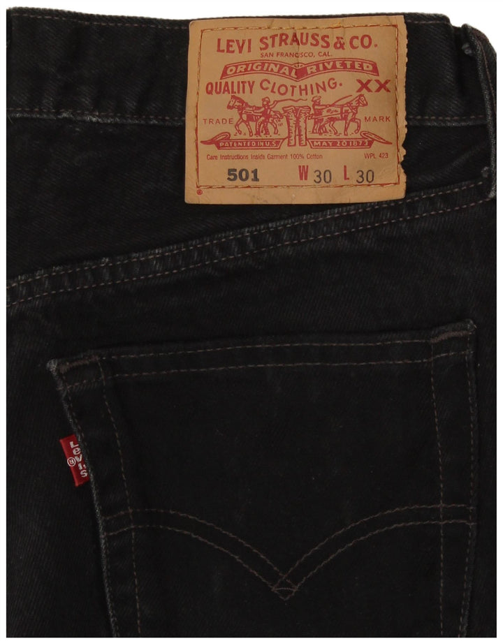 Shorts jeans feminino Levi's 501 W30 médio preto algodão
