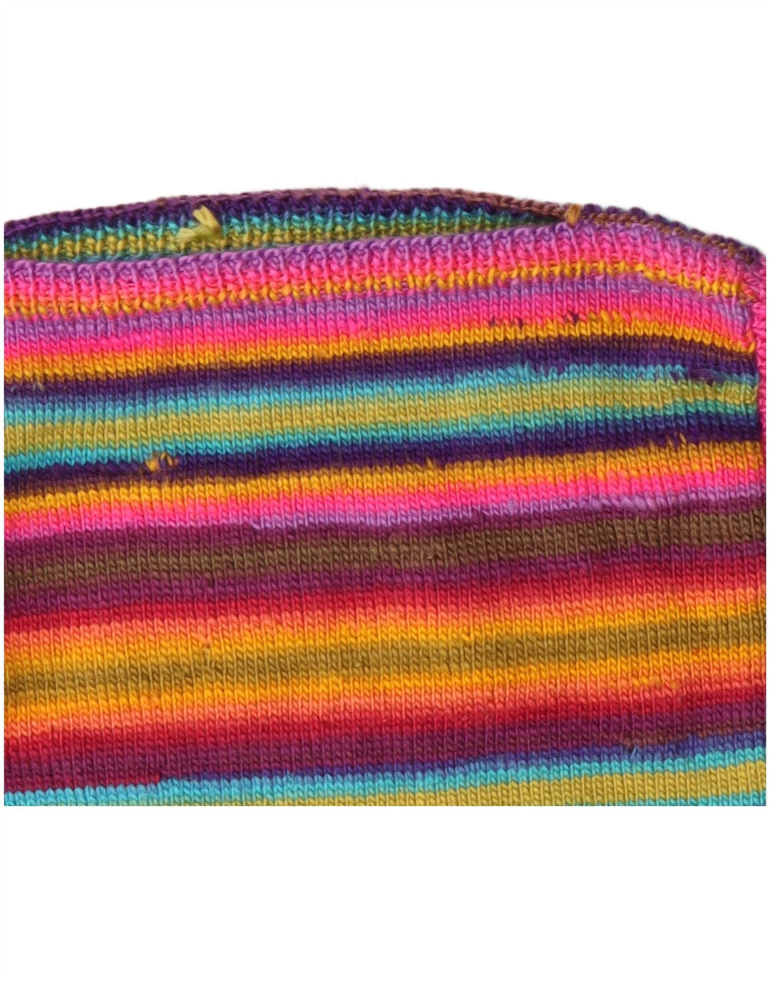 Suéter feminino VINTAGE com gola canoa UK 12 listrado médio multicolorido