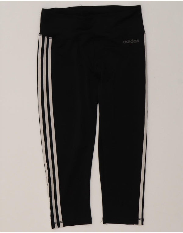 Adidas Womens Climalite Capri Leggings UK 12/14 Médio Preto Poliéster