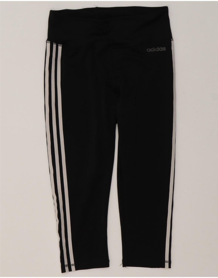 Adidas Womens Climalite Capri Leggings UK 12/14 Médio Preto Poliéster