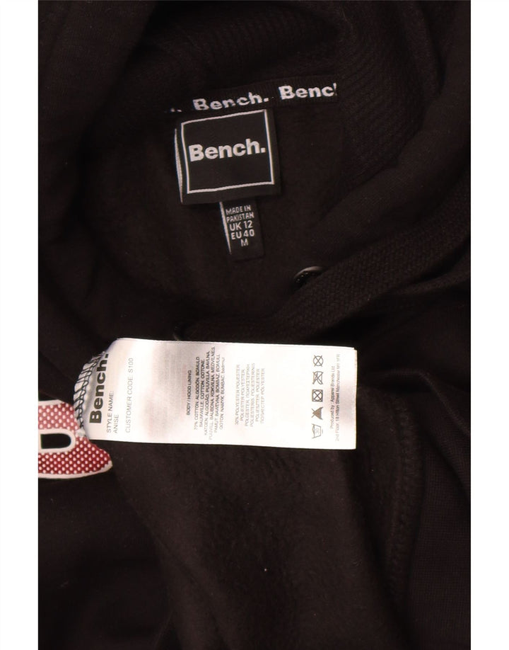 Suéter com capuz gráfico feminino Bench UK 12 algodão preto médio