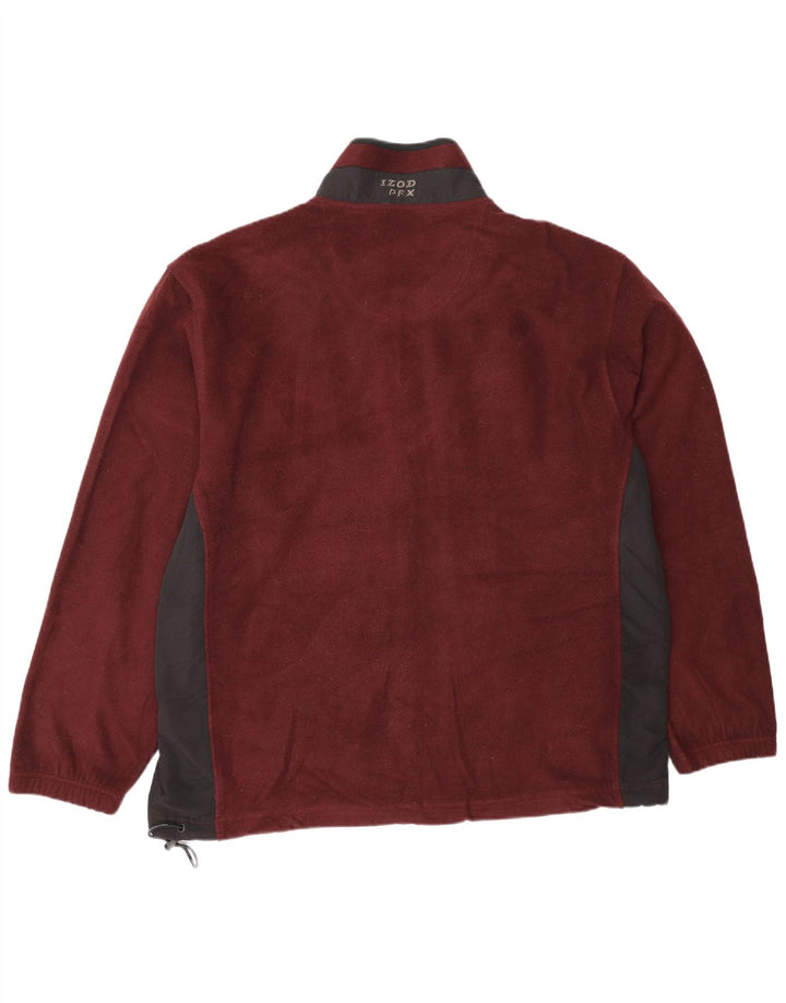 Jaqueta de lã masculina Izod UK 42 XL Borgonha Colourblock Poliéster