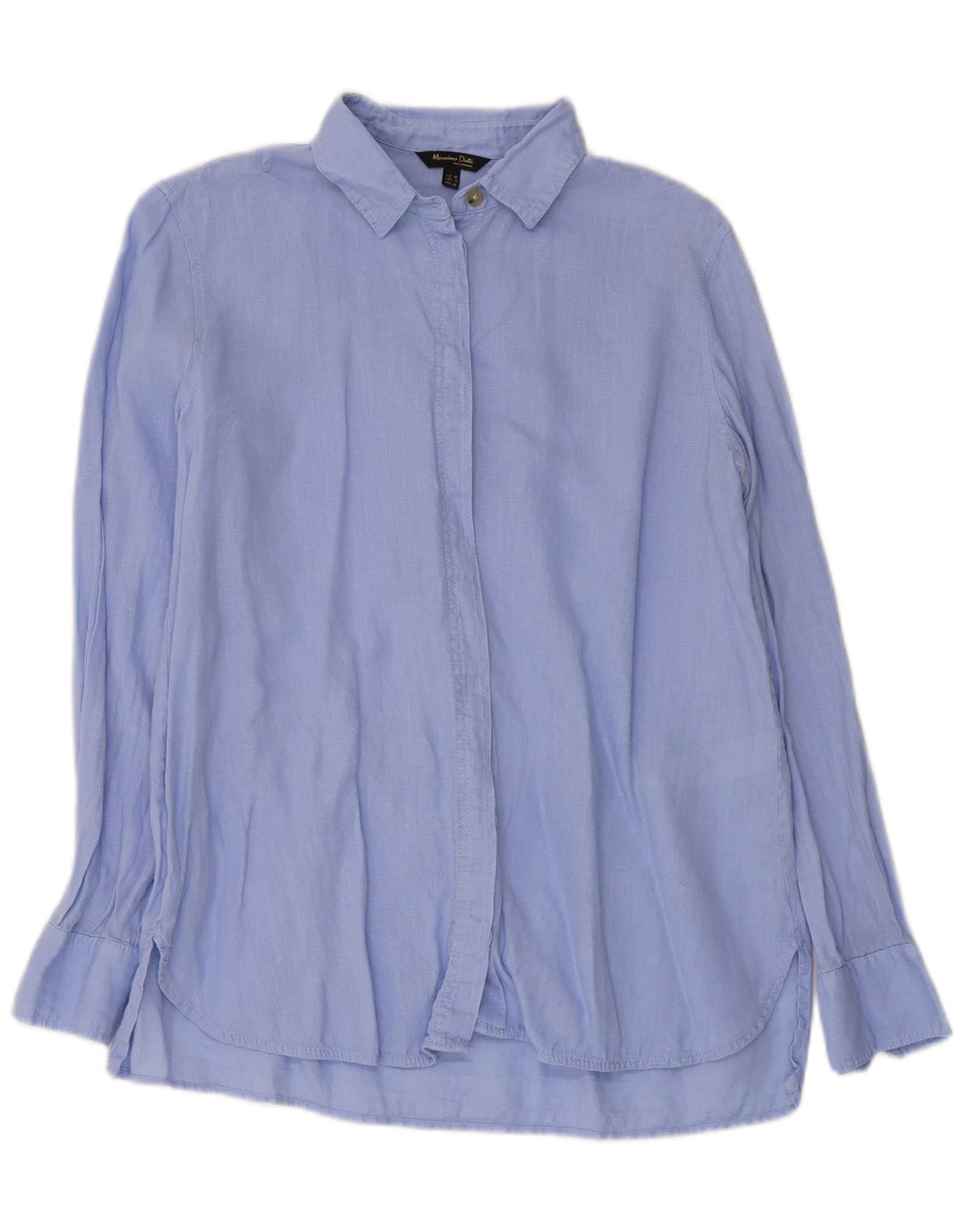Camisa feminina Massimo Dutti EU 38 pequena linho azul