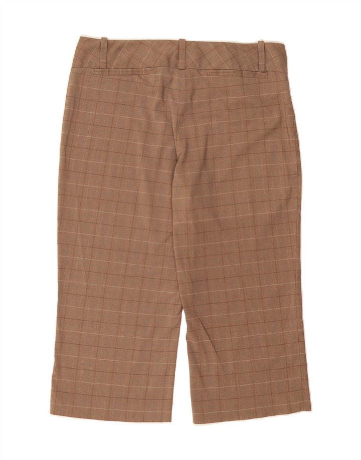 MOSSIMO Womens Straight Capri Trousers US 10 Large W34 L21 Brown Check Vintage Mossimo and Second-Hand Mossimo from Messina Hembry 