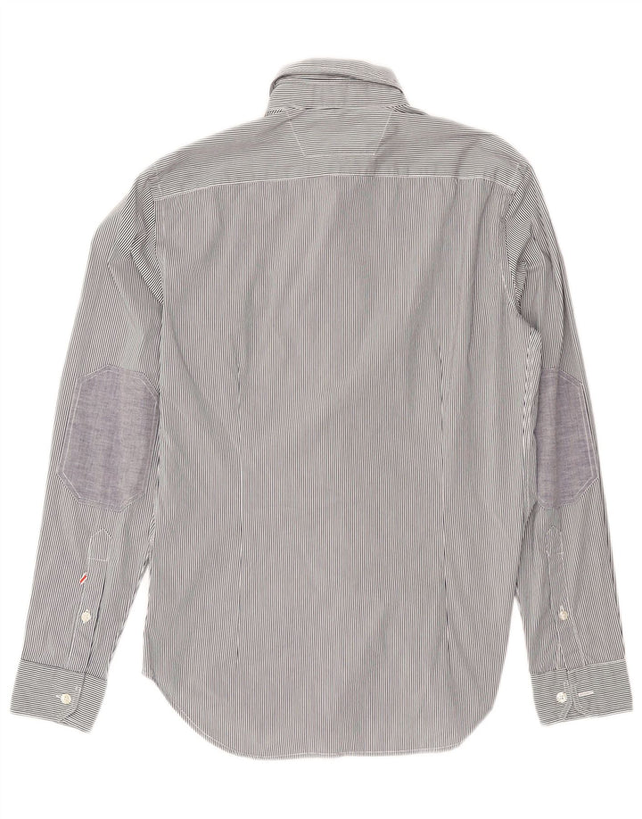 Camisa masculina Jeckerson pequena listrada azul de algodão