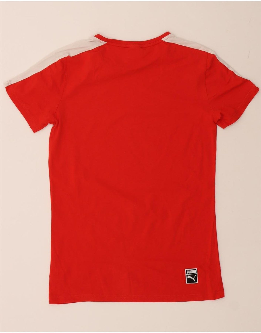 PUMA Mens T-Shirt Top Small Red Colourblock Vintage Puma and Second-Hand Puma from Messina Hembry 