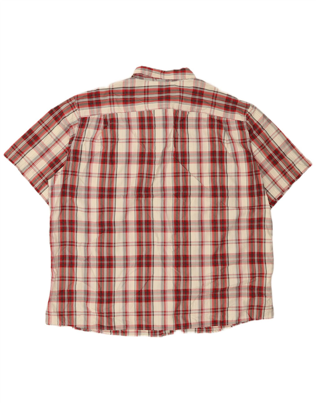 EDDIE BAUER Camisa masculina de manga curta 2XL poliéster xadrez vermelho